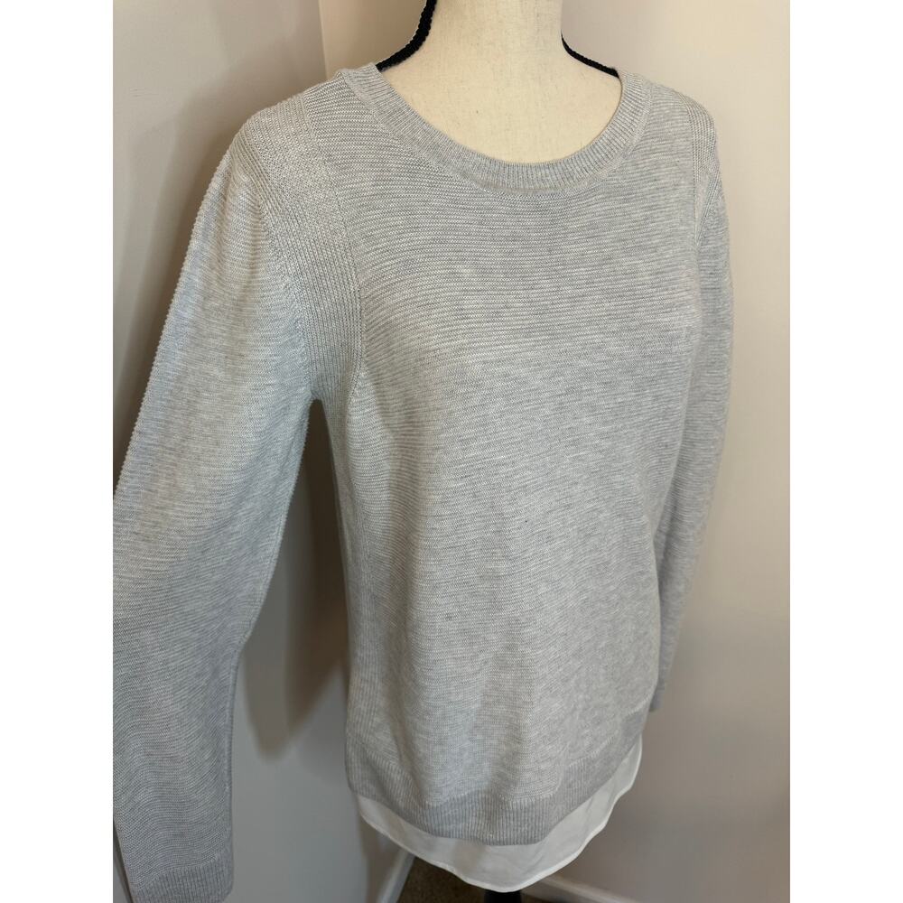 Hilary Radley Soft Knit Women's M Gray Round Neck Layered 2fer‎ Sweater - Picture 4 of 6